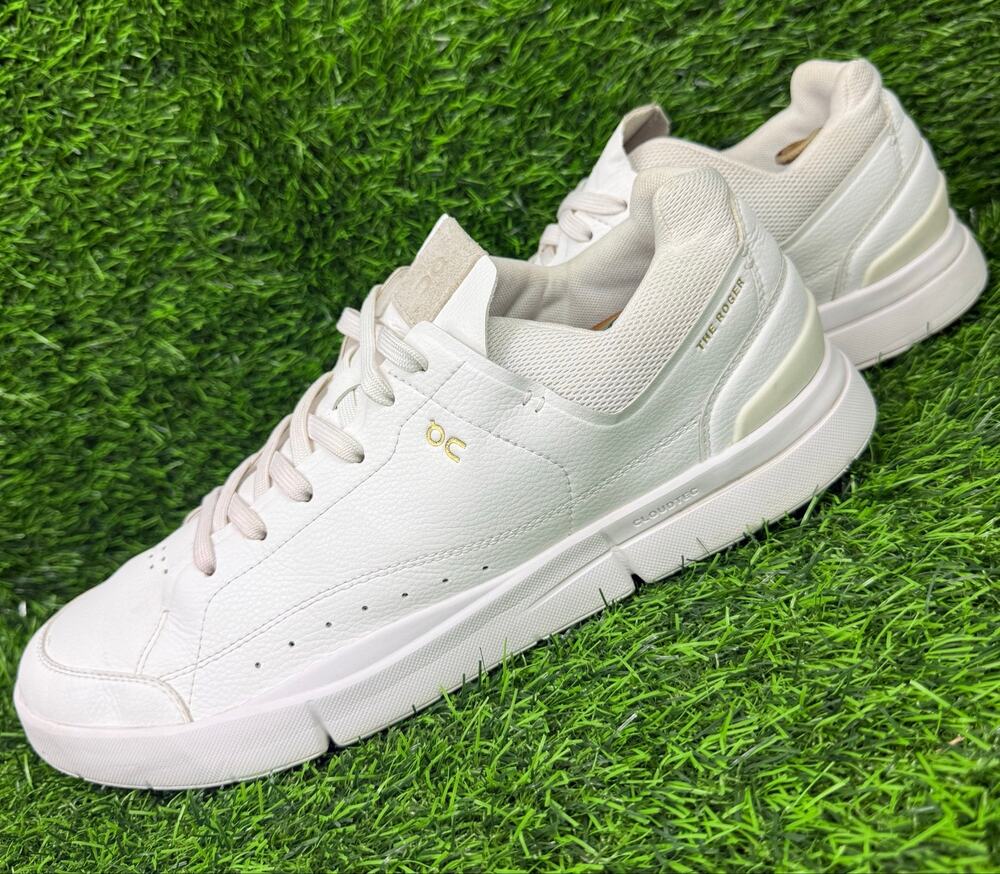On Running White Men’s Athletic Sneakers with Subtle Cream Accents